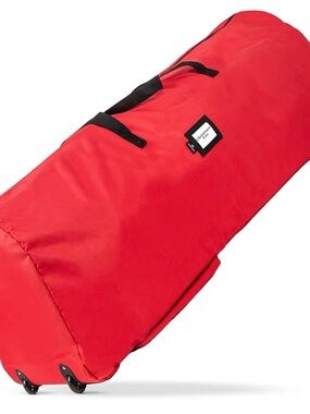 Large Red Rolling Duffel Bag with Black Handles